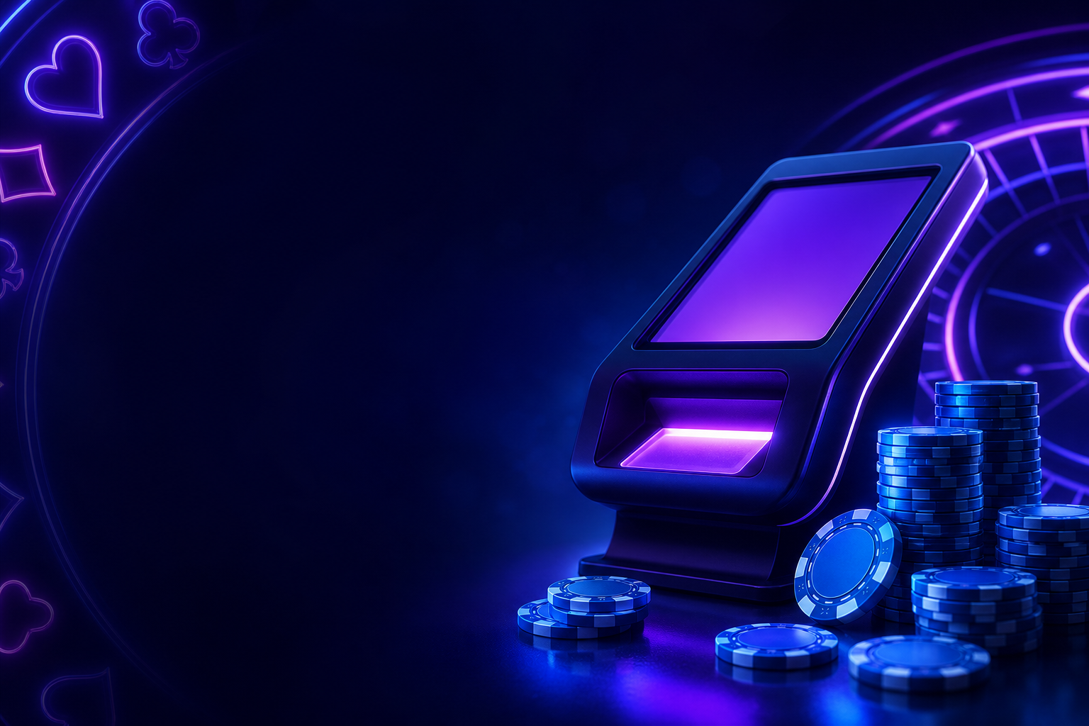 Nomini Casino blue and violet cashier terminal